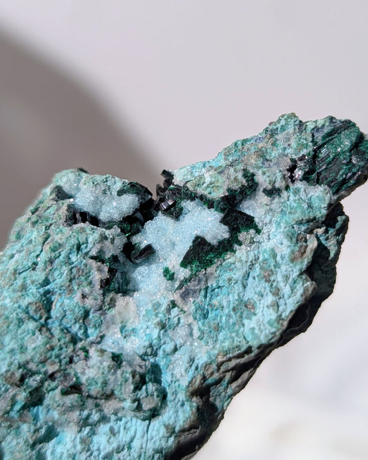 [CY11] Druzy Chrysocolla Malachite, Congo 孔雀礦矽孔雀礦石英共生