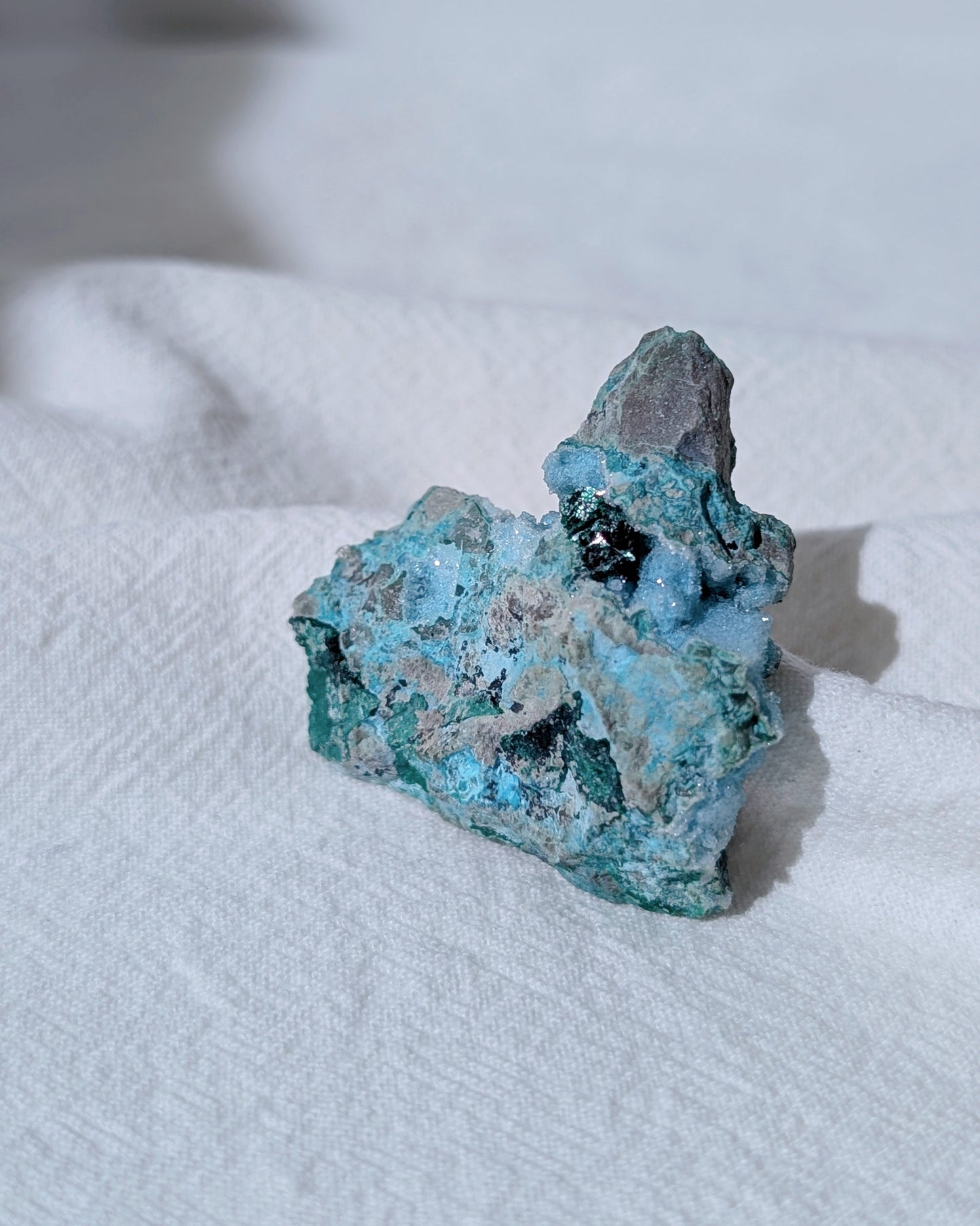 [CY10] Druzy Chrysocolla Malachite, Congo 孔雀礦矽孔雀礦石英共生