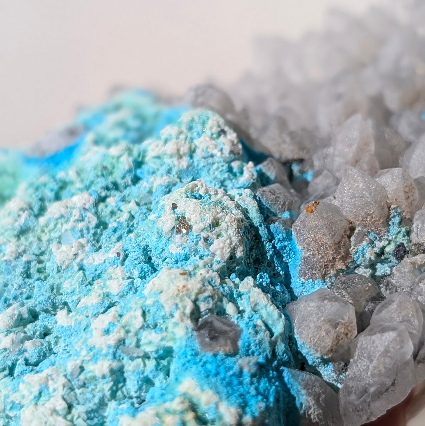 [CY07] Chrysocolla with Quartz and Pyrite 矽孔雀石石英黃鐵礦共生