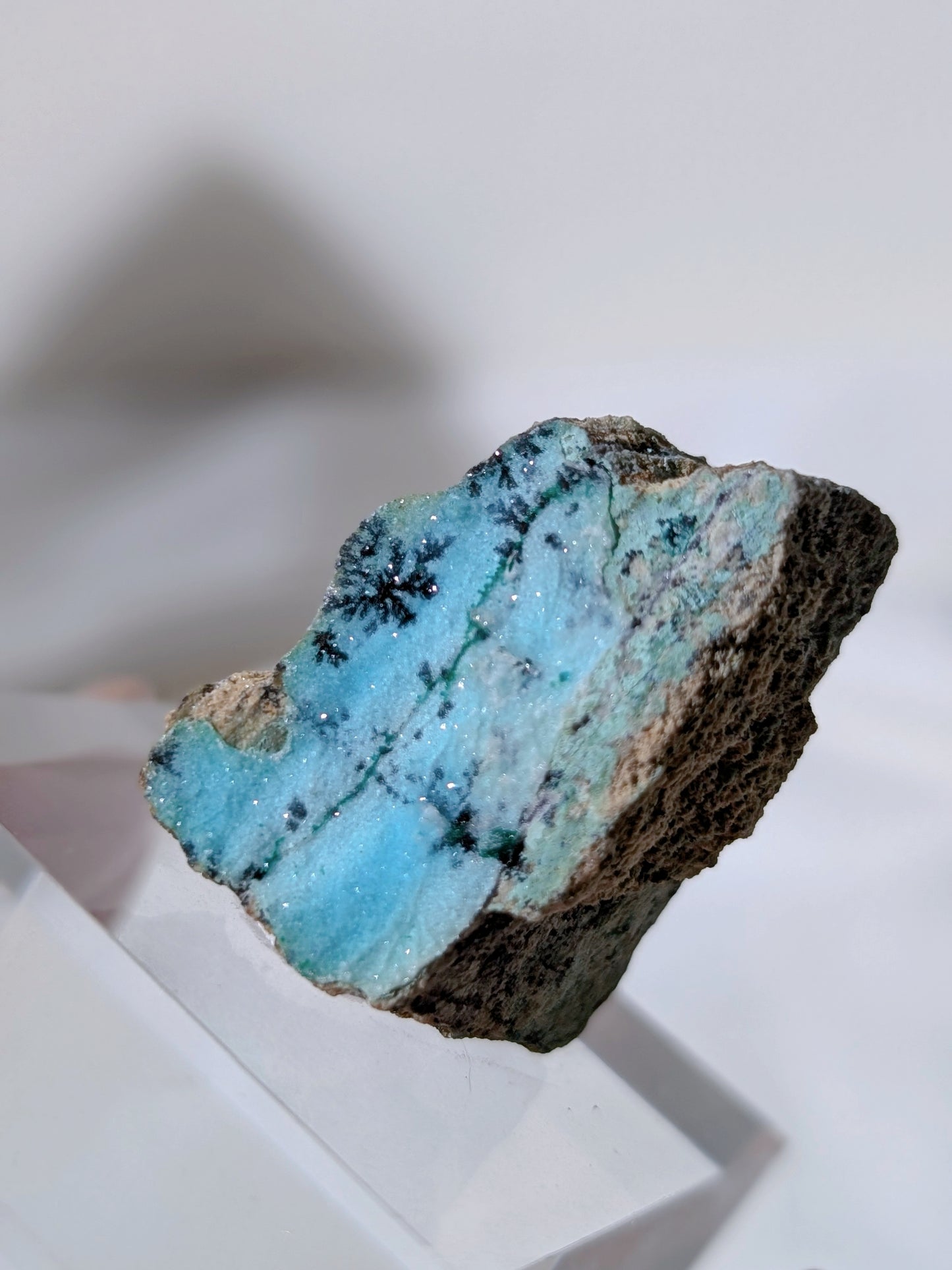 [CY08] Druzy Chrysocolla Malachite Pyrolusite, Congo 孔雀礦矽孔雀石軟錳礦共生