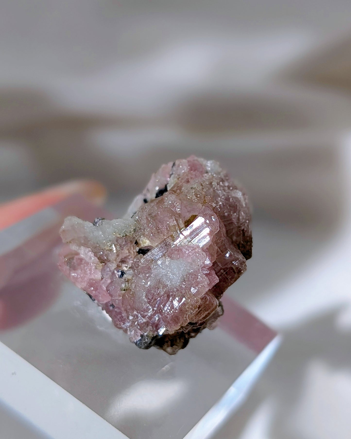 [PT01] Pink & Green Tourmaline mini geode 粉紅碧璽/西瓜碧璽迷你晶洞