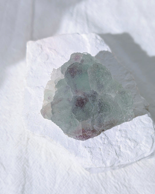 [FL33] Green Fluorite with Quartz Flower 福建紫綠螢石白水晶花