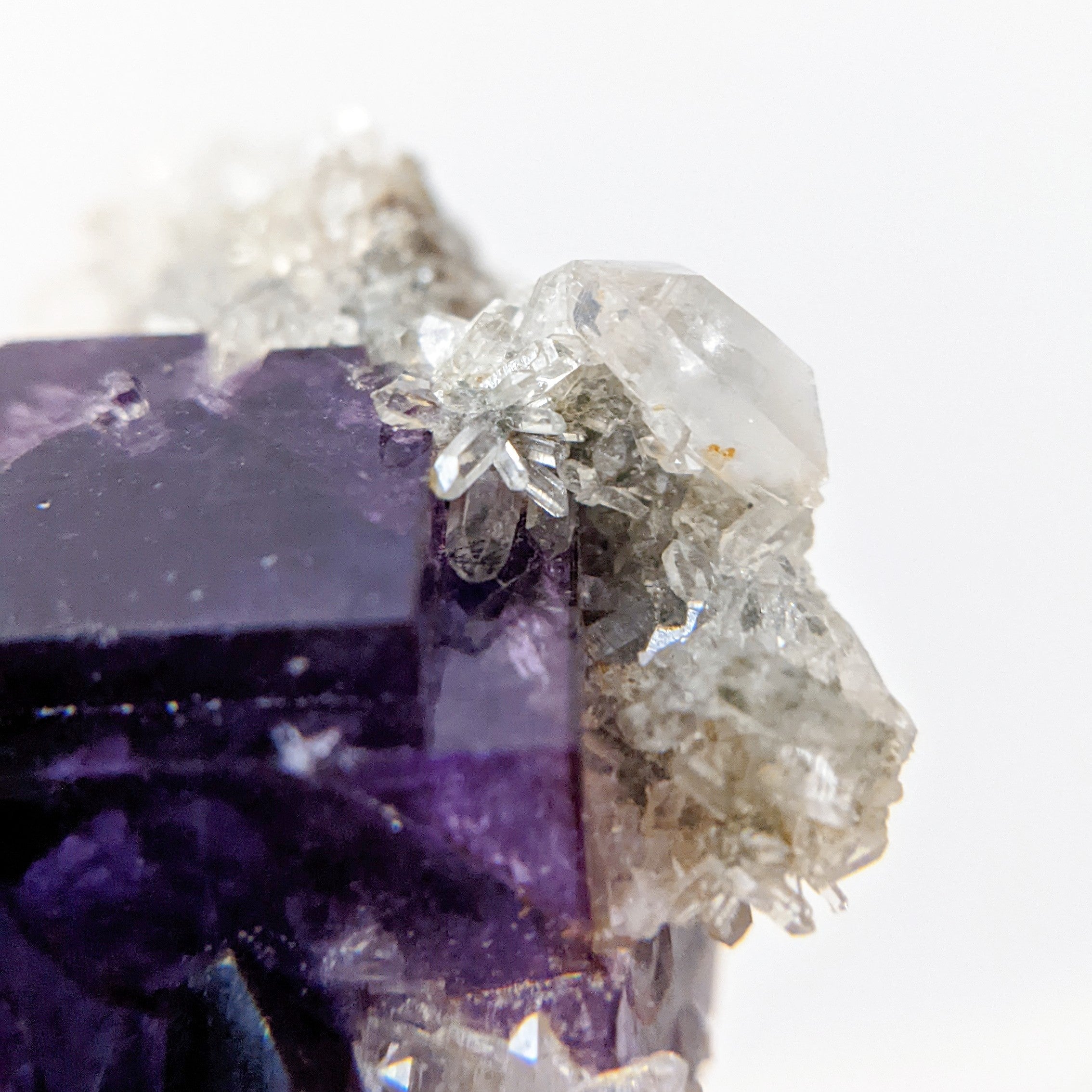 [FL01] Yaogangxian Purple Cube Fluorite w/ Quartz 瑤崗仙紫螢石水晶共生