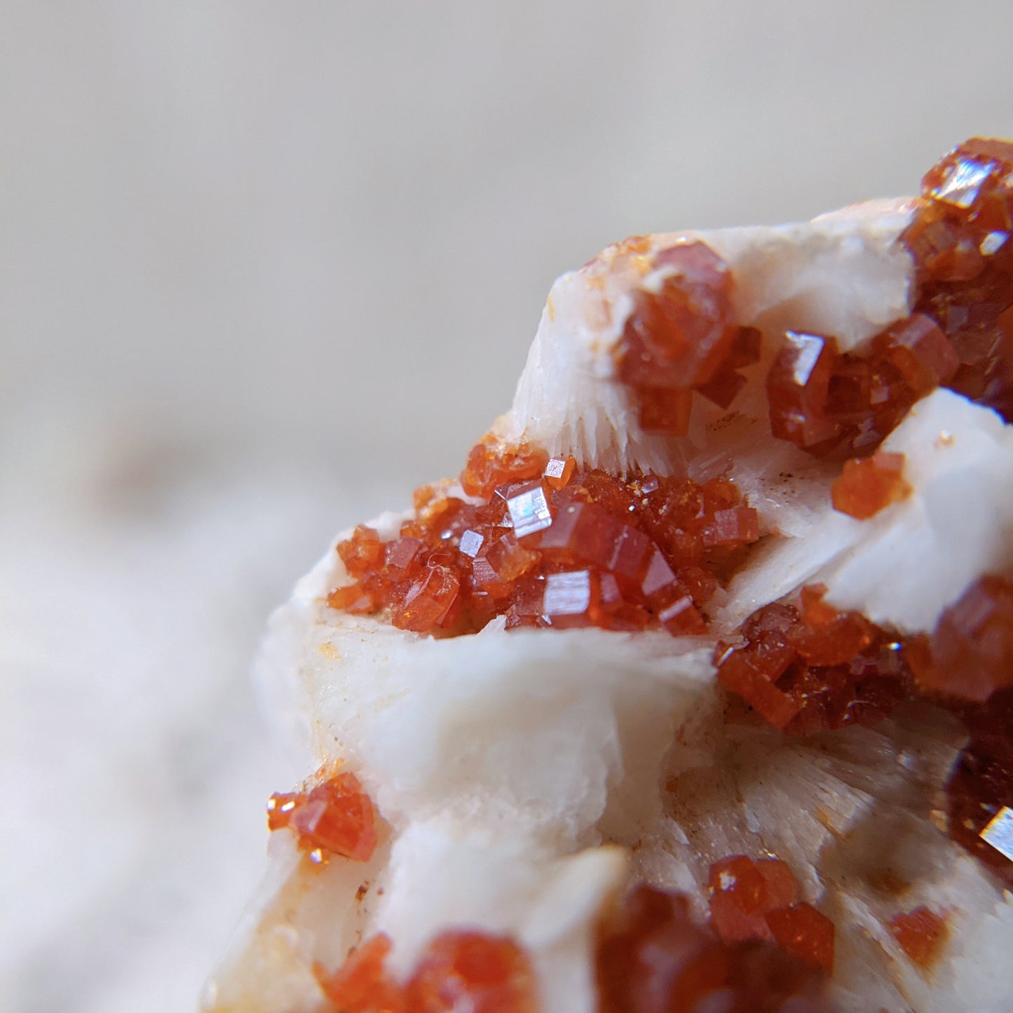 [VD01] High Grade Vanadinite on White Barite 精品摩洛哥釩鉛礦重晶石共生