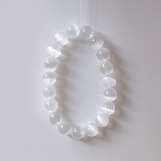 [MBSE01] Selenite Beaded Bracelet 貓眼透石膏 10+mm