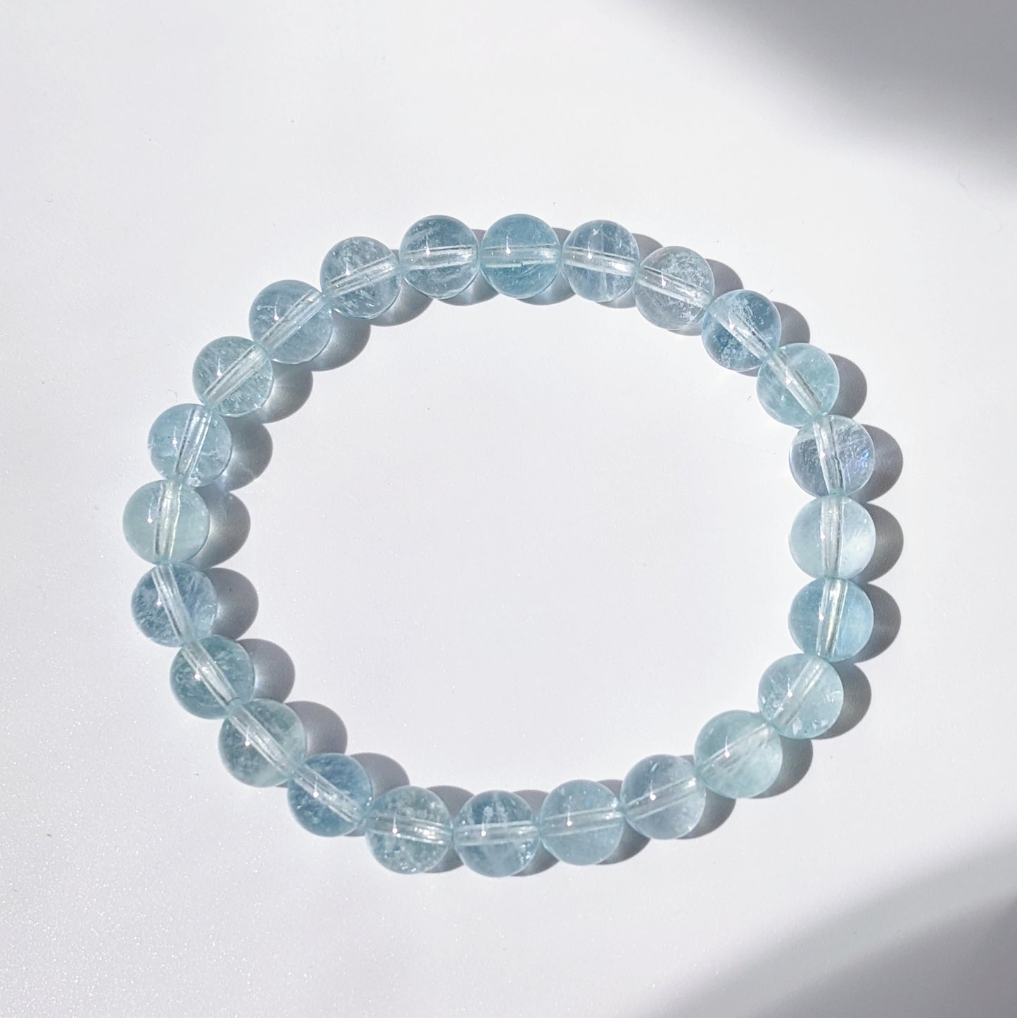 [MBAQ01] High Grade Aquamarine Beaded Bracelet 高品冰透海藍寶 7-11mm