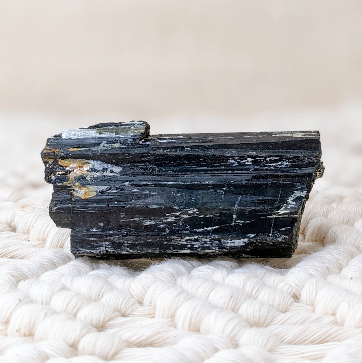 [TM06] Black Tourmaline with Golden Mica 黑碧璽金雲母共生