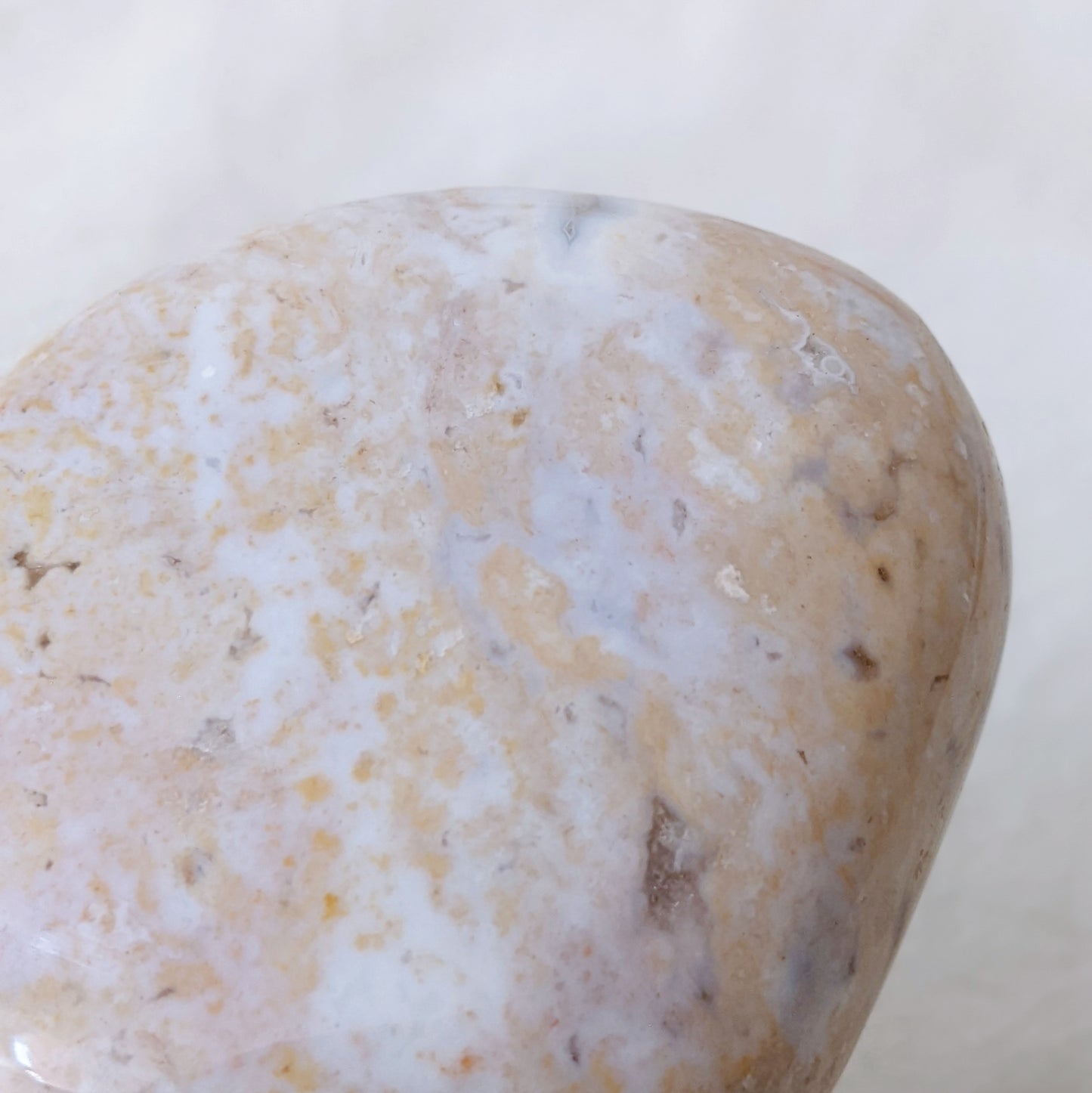 [OJ02] Pastel color Ocean Jasper Palm Stone 粉色海洋碧玉把件