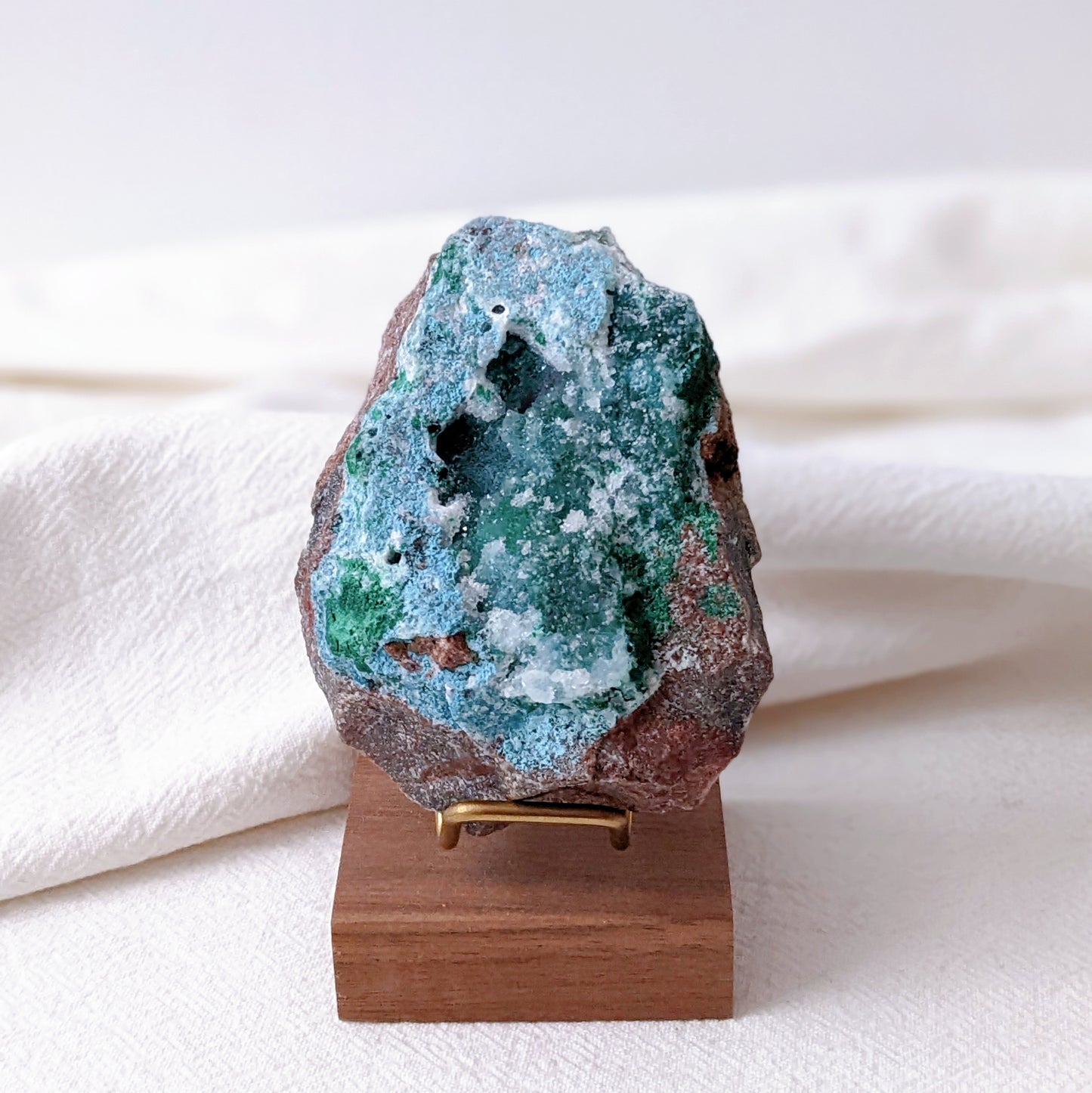 [CY04] Druzy Chrysocolla Malachite, Congo 孔雀礦硅孔雀礦水晶共生