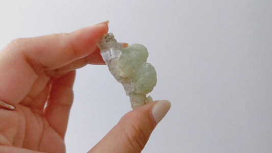 [PR01] Prehnite with Clear Quartz & Epidote 葡萄石白水晶綠簾石