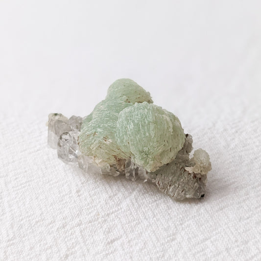 [PR01] Prehnite with Clear Quartz & Epidote 葡萄石白水晶綠簾石