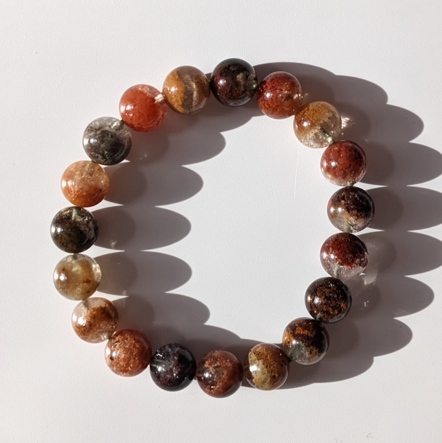 [MBLD05] Garden Lodolite Beaded Bracelet 清晶四季幽靈手串 10mm